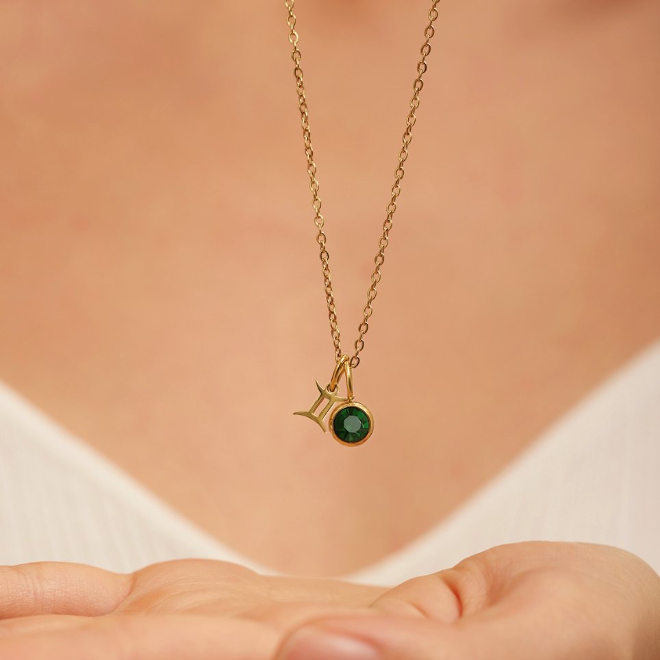 Shay - Collar de piedra de nacimiento del zodiaco