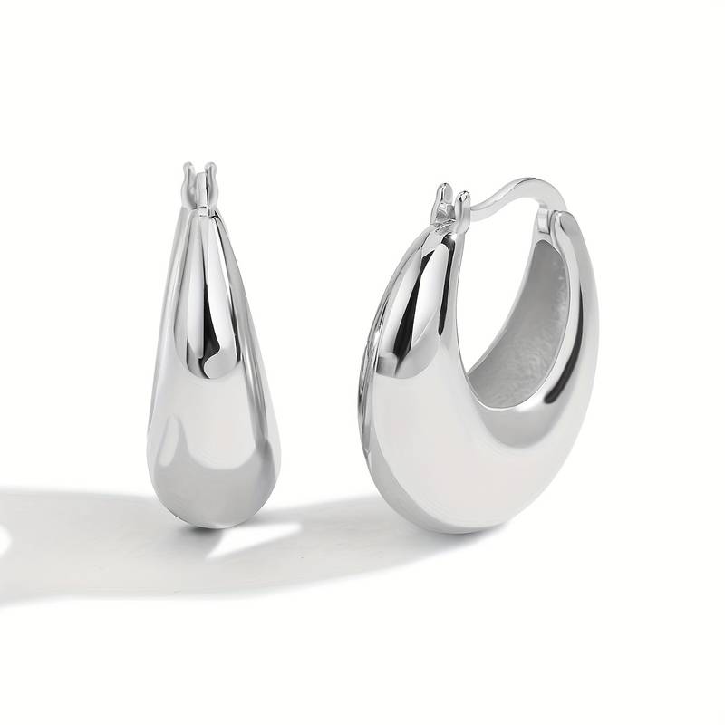 Pendientes gruesos de oro de 18 quilates - Pendientes abiertos gruesos