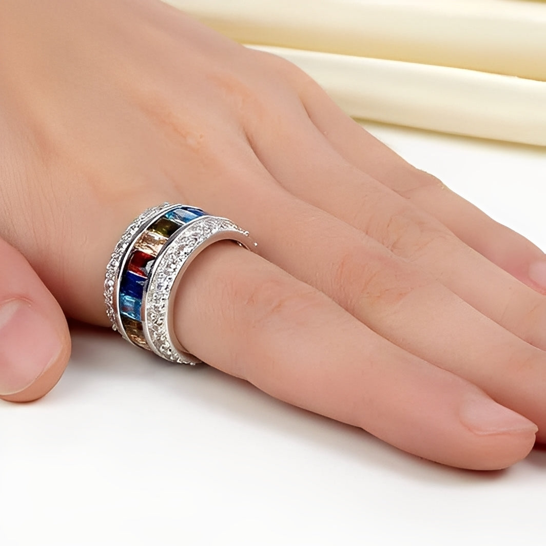 Sheena – Anillo con varias piedras en plata 925