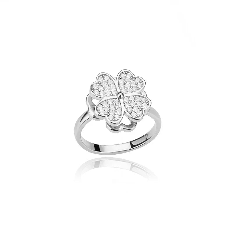 Dazel – Anillo Giratorio Antiestrés de Trébol de Cuatro Hojas
