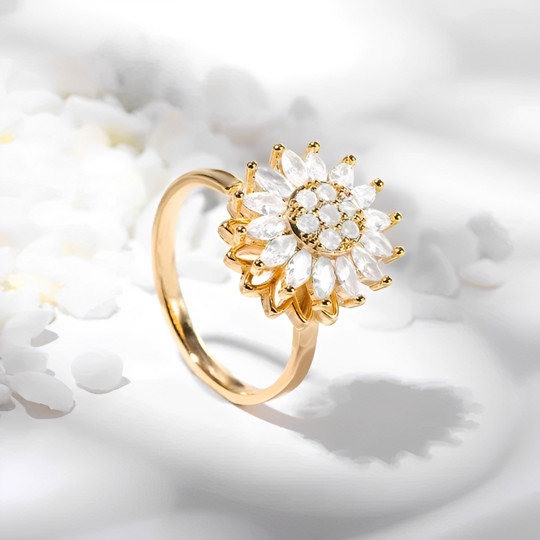 Solaya – Anillo de girasol anti-estrés