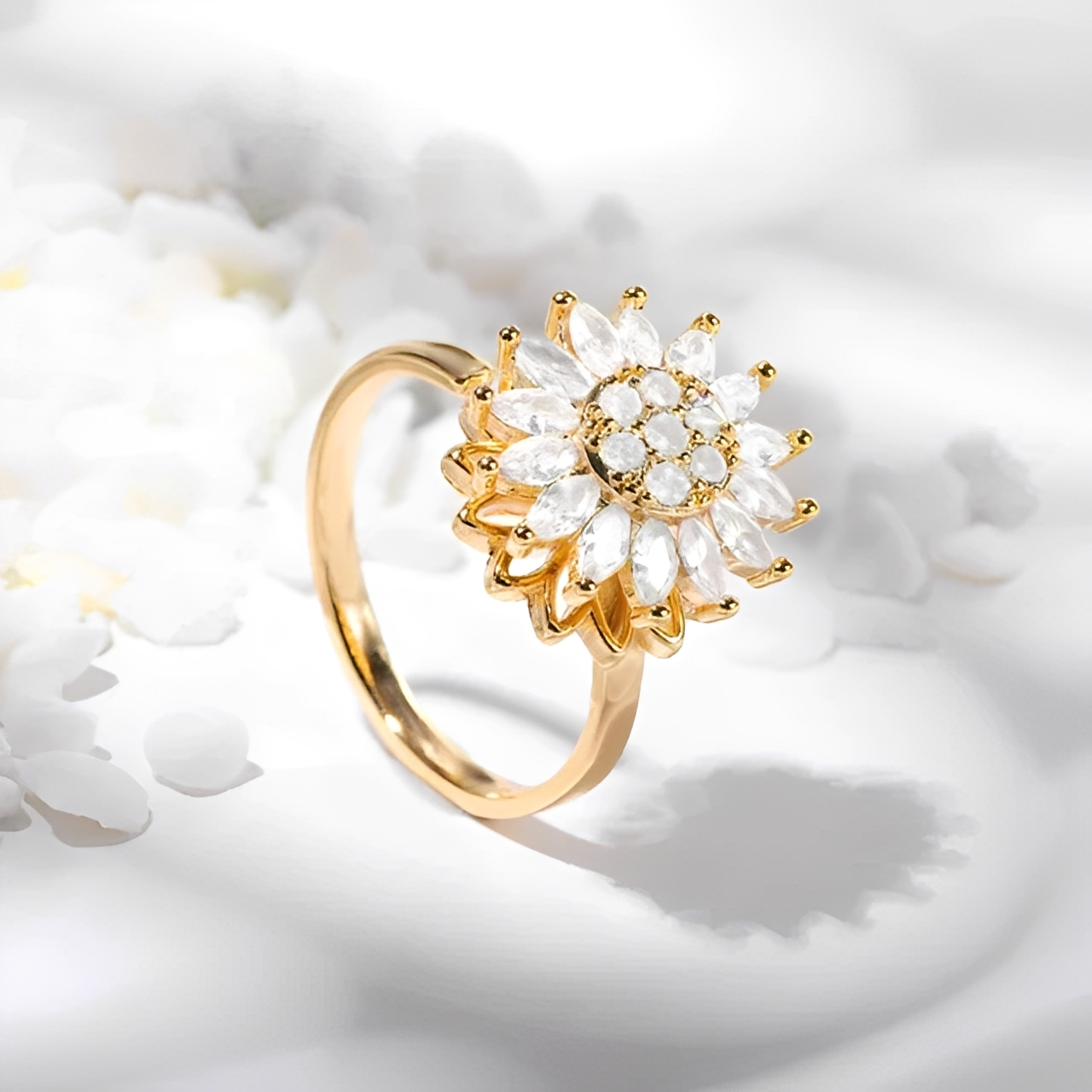 Solaya – Anillo de girasol anti-estrés