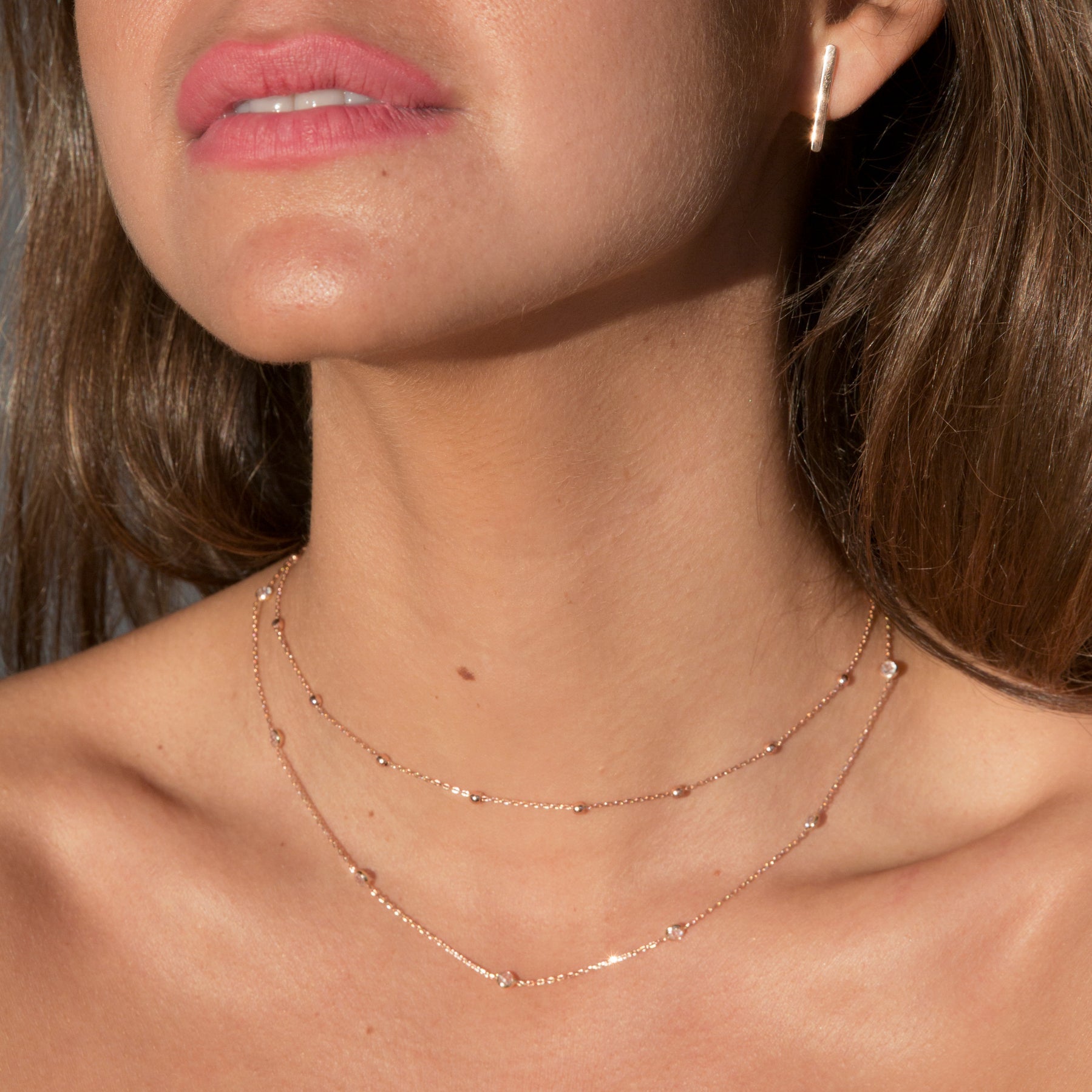 Collar de perlas con incrustaciones - Collar con perlas redondas