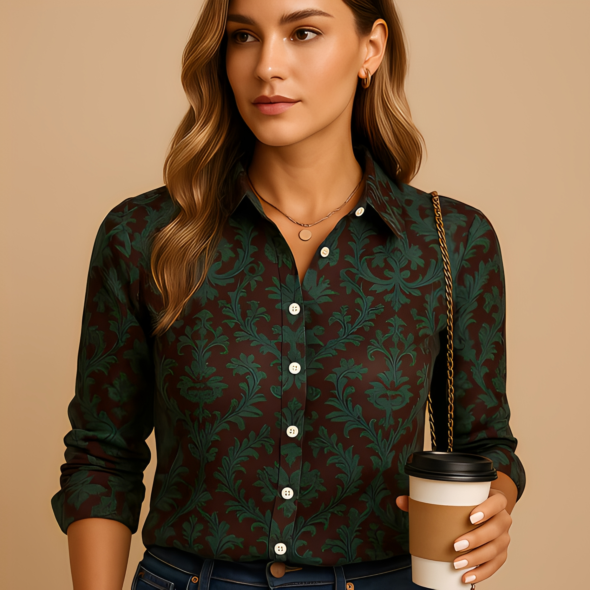 Alesha - Blusa elegante de manga larga para damas