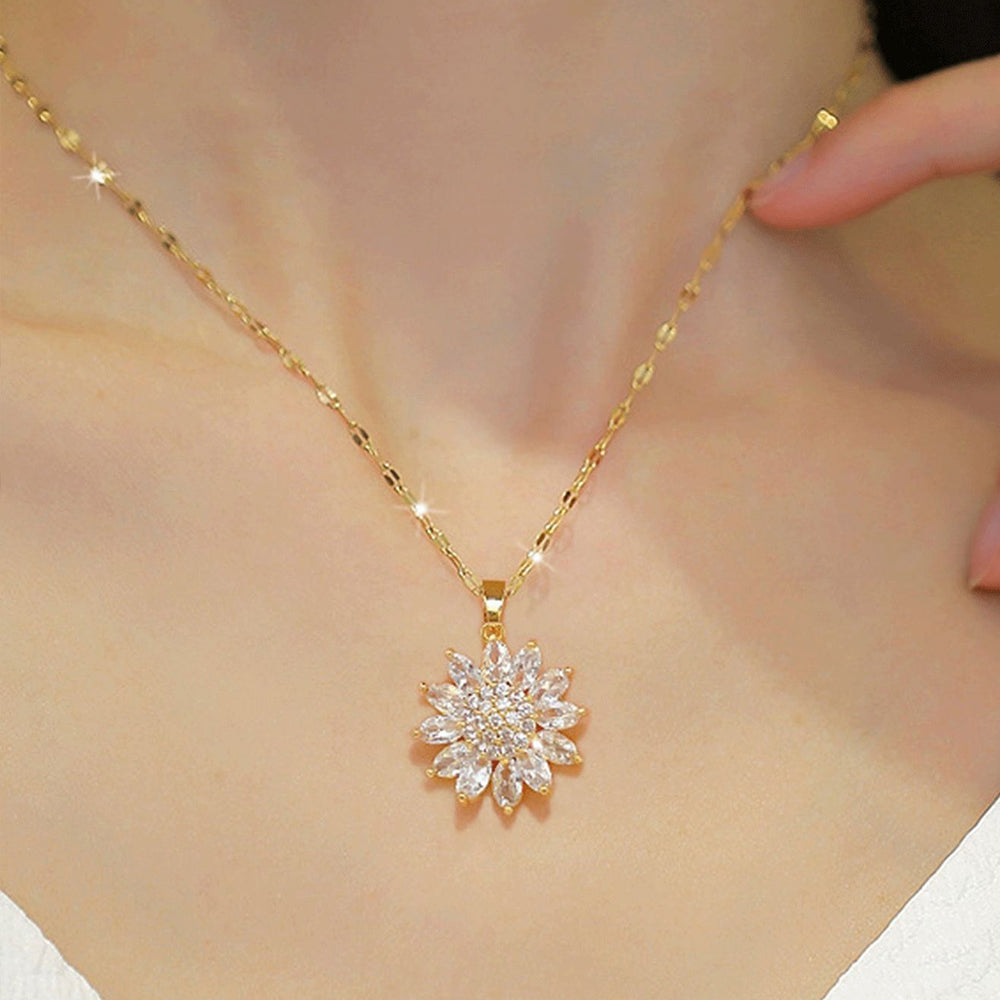 Anaya – Collar de girasoles brillantes con picos