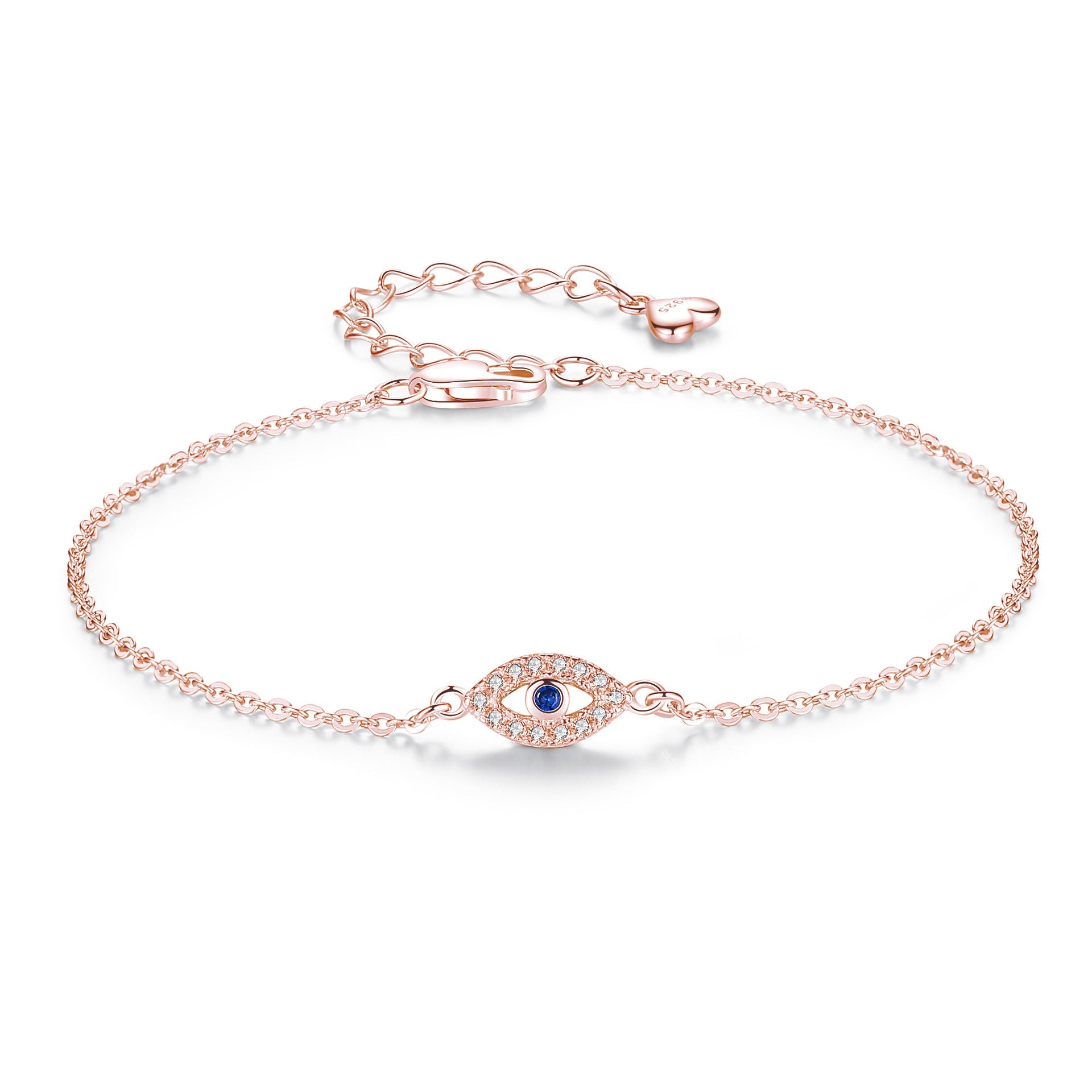 Pulsera de eslabones con ojo malvado - pulsera de eslabones con colgante de ojo malvado