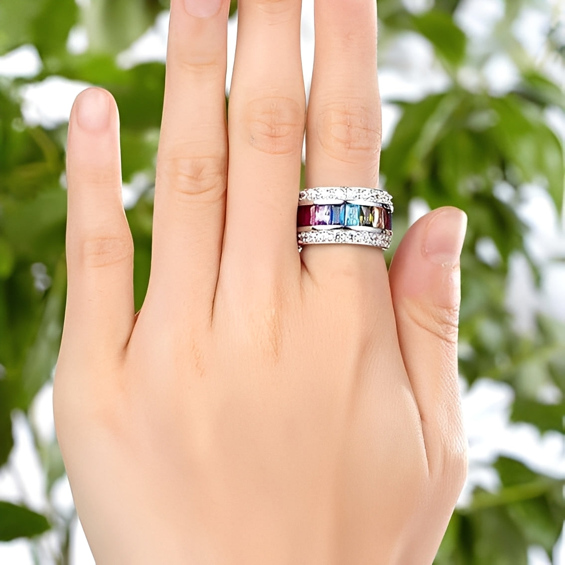 Sheena – Anillo con varias piedras en plata 925