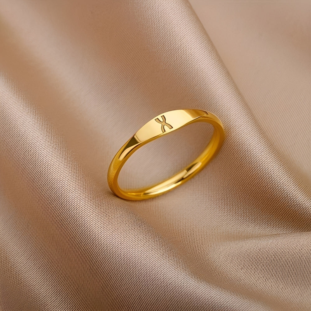 Anillo de nombre minimalista | Anillo minimalista con inicial grabada