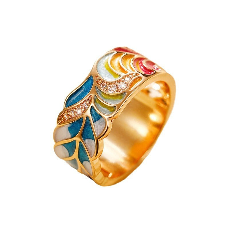 Isolde – Anillo con flores pintadas a mano