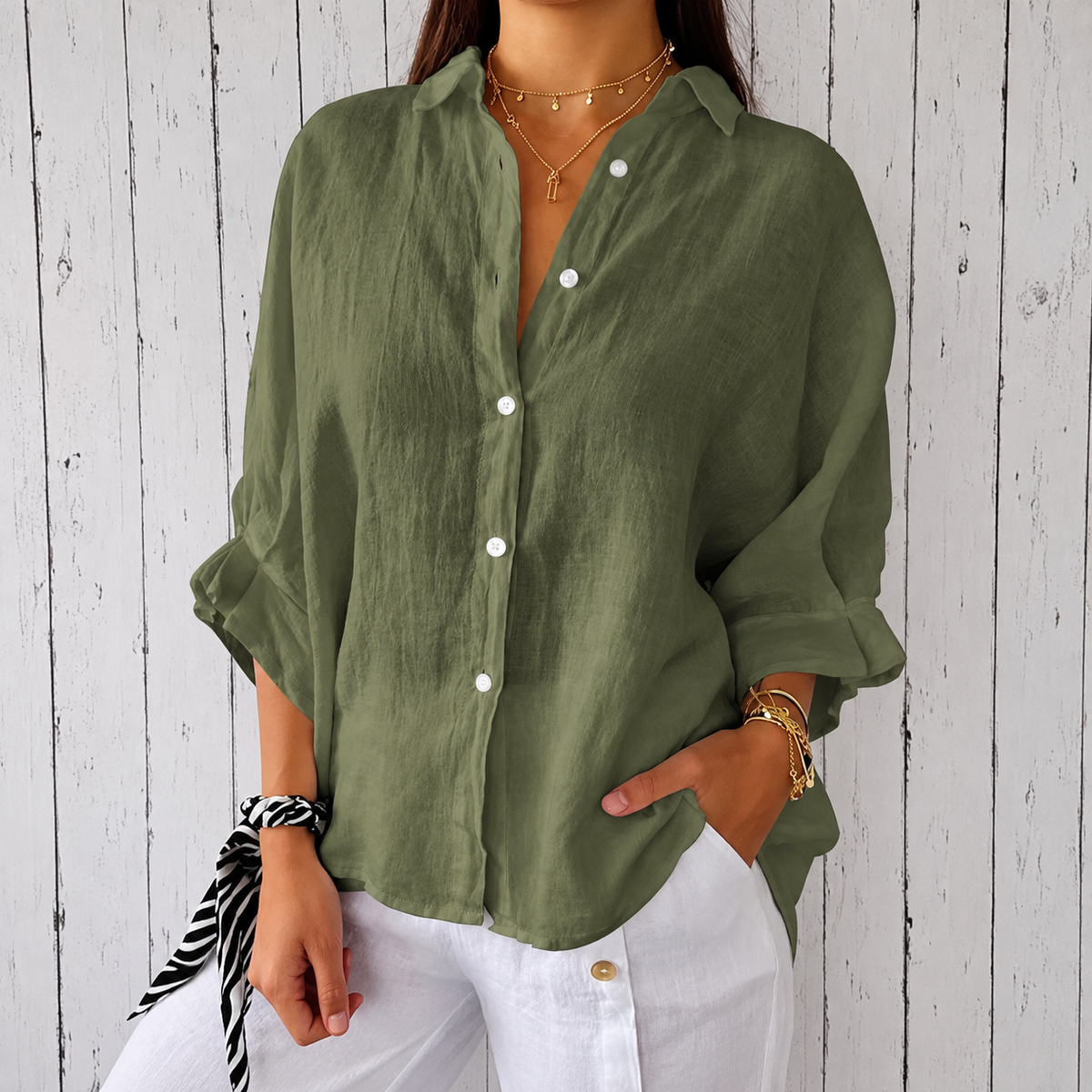 Madison - Blusa elegante con diseño clásico y botones