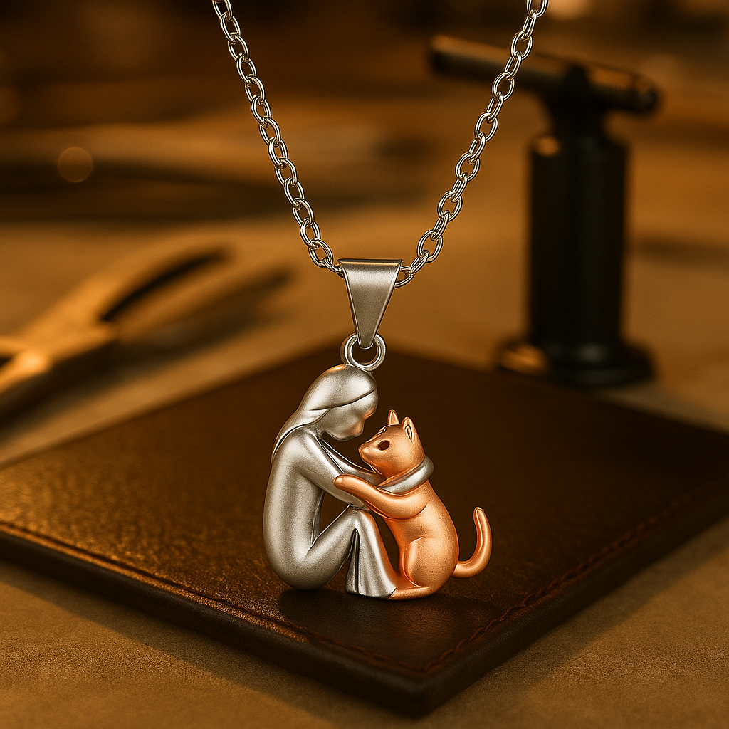 Mignon – Collar con colgante de gato entrelazado
