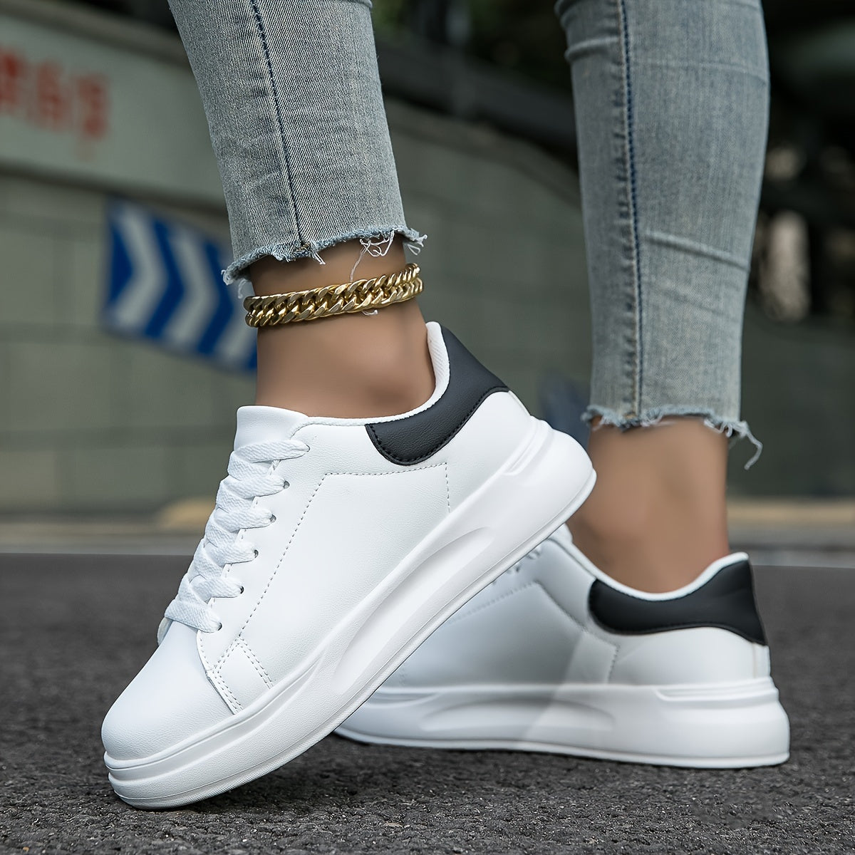 Layla - Zapatillas blancas para mujer para estilo diario