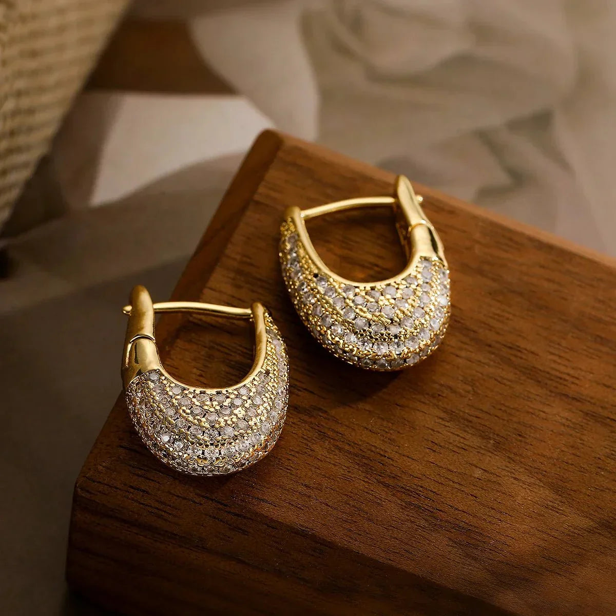 Hara – Aros gruesos brillantes de diamantes