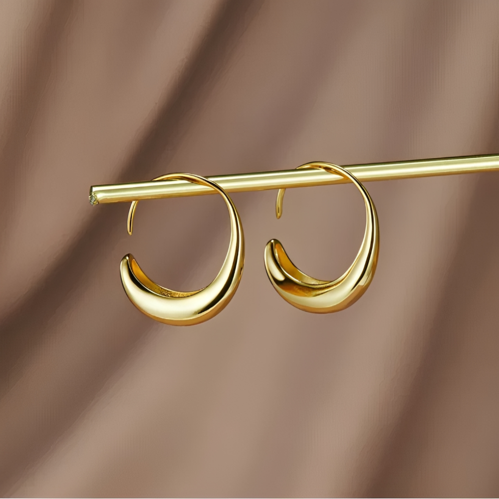 Pendientes de gota clásicos - Pendiente de aro dorado vintage