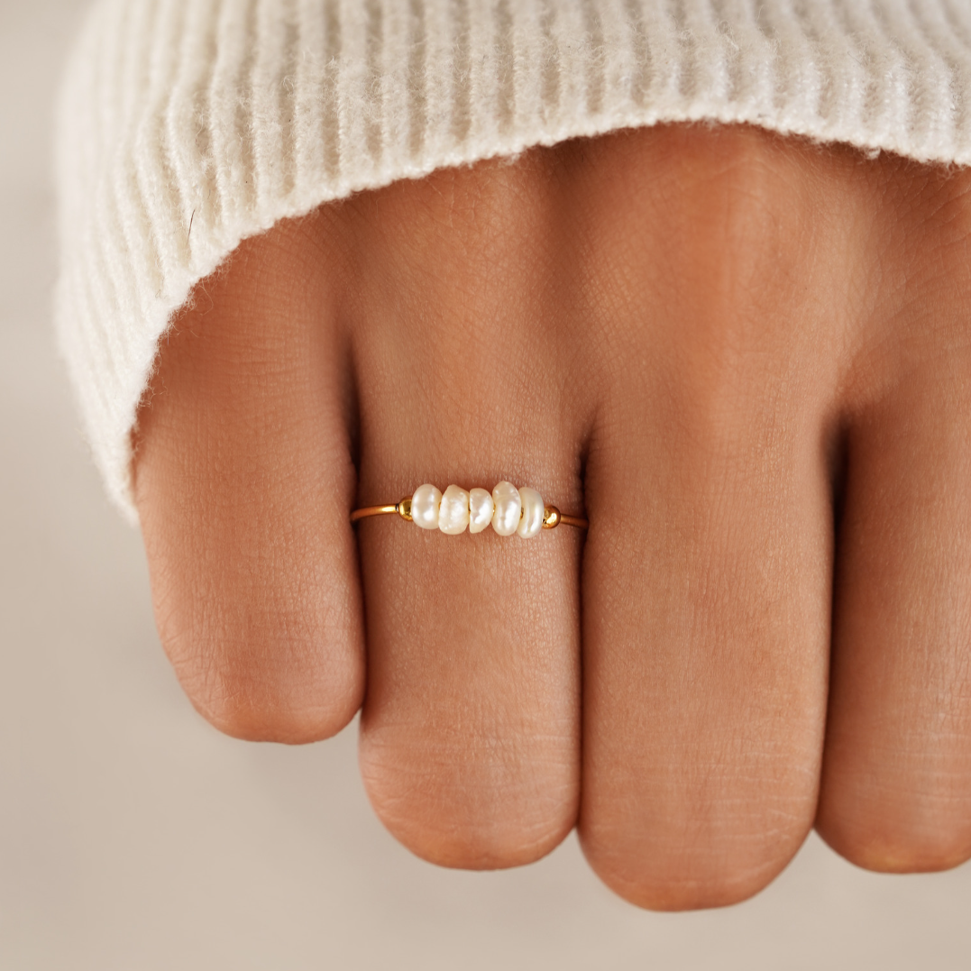 Maelia – Anillo Clásico de Perlas de Agua Dulce