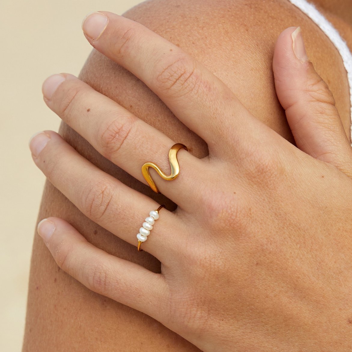 Maelia – Anillo Clásico de Perlas de Agua Dulce