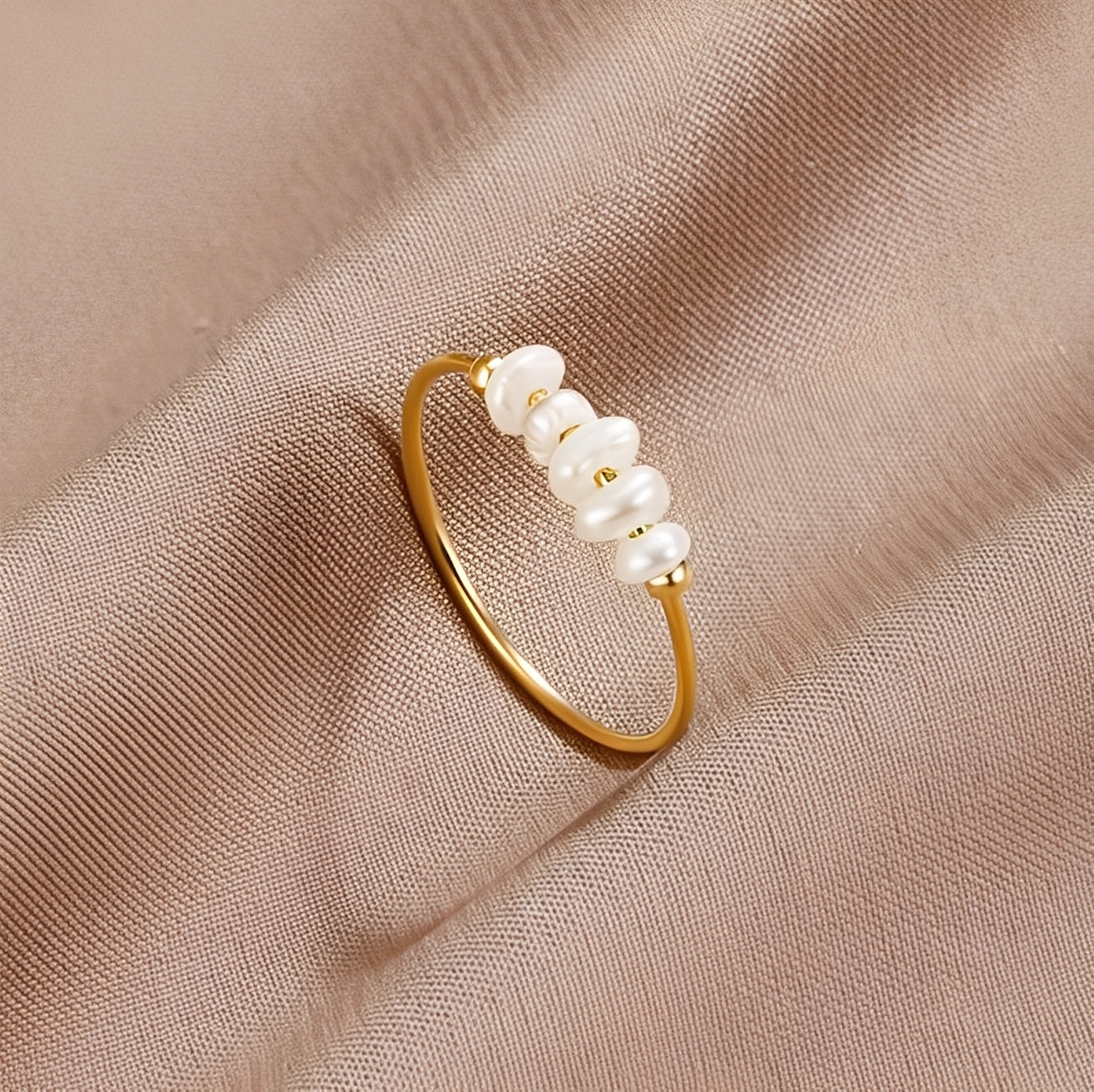 Maelia – Anillo Clásico de Perlas de Agua Dulce