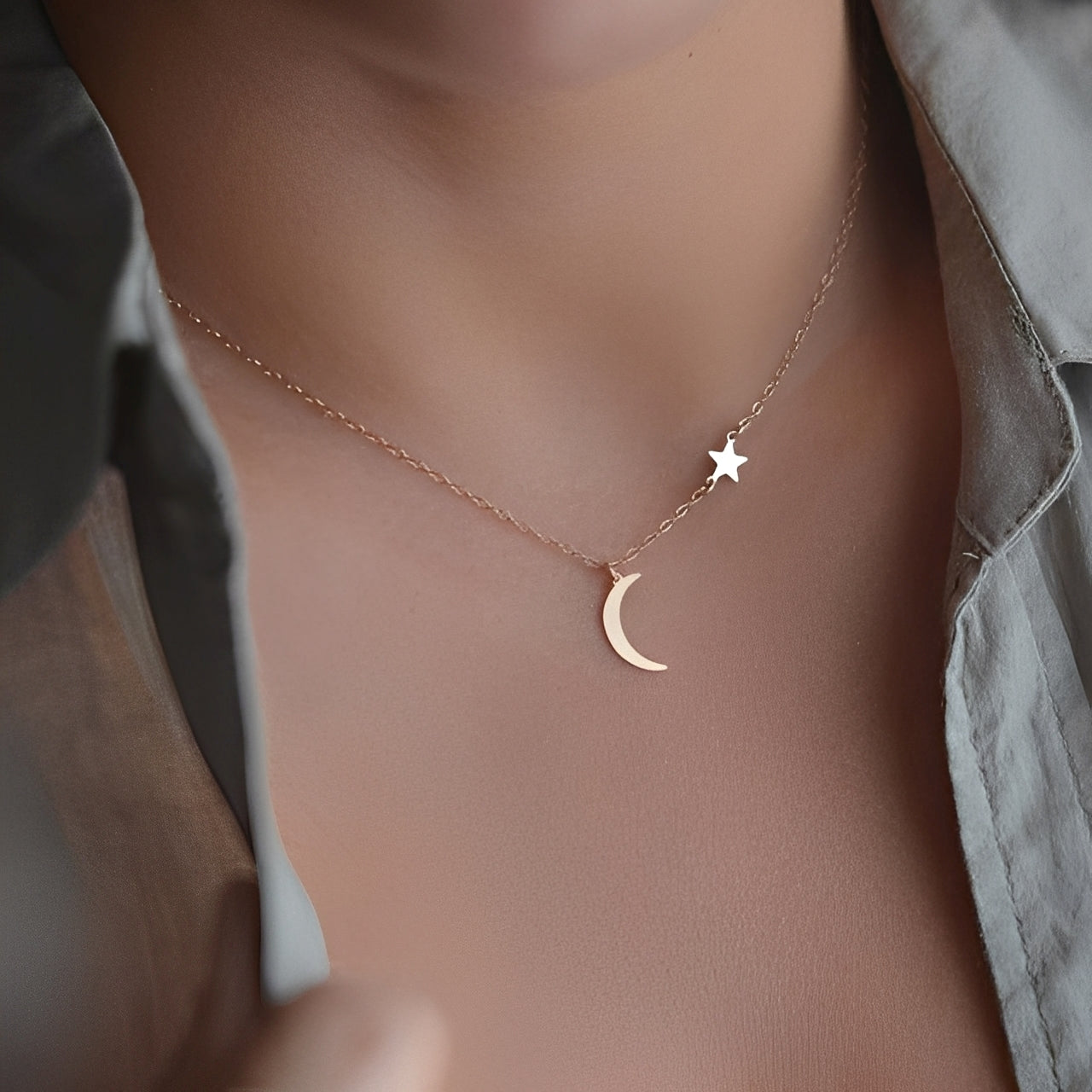 Lunaria – Collar de Estrella y Luna Poético