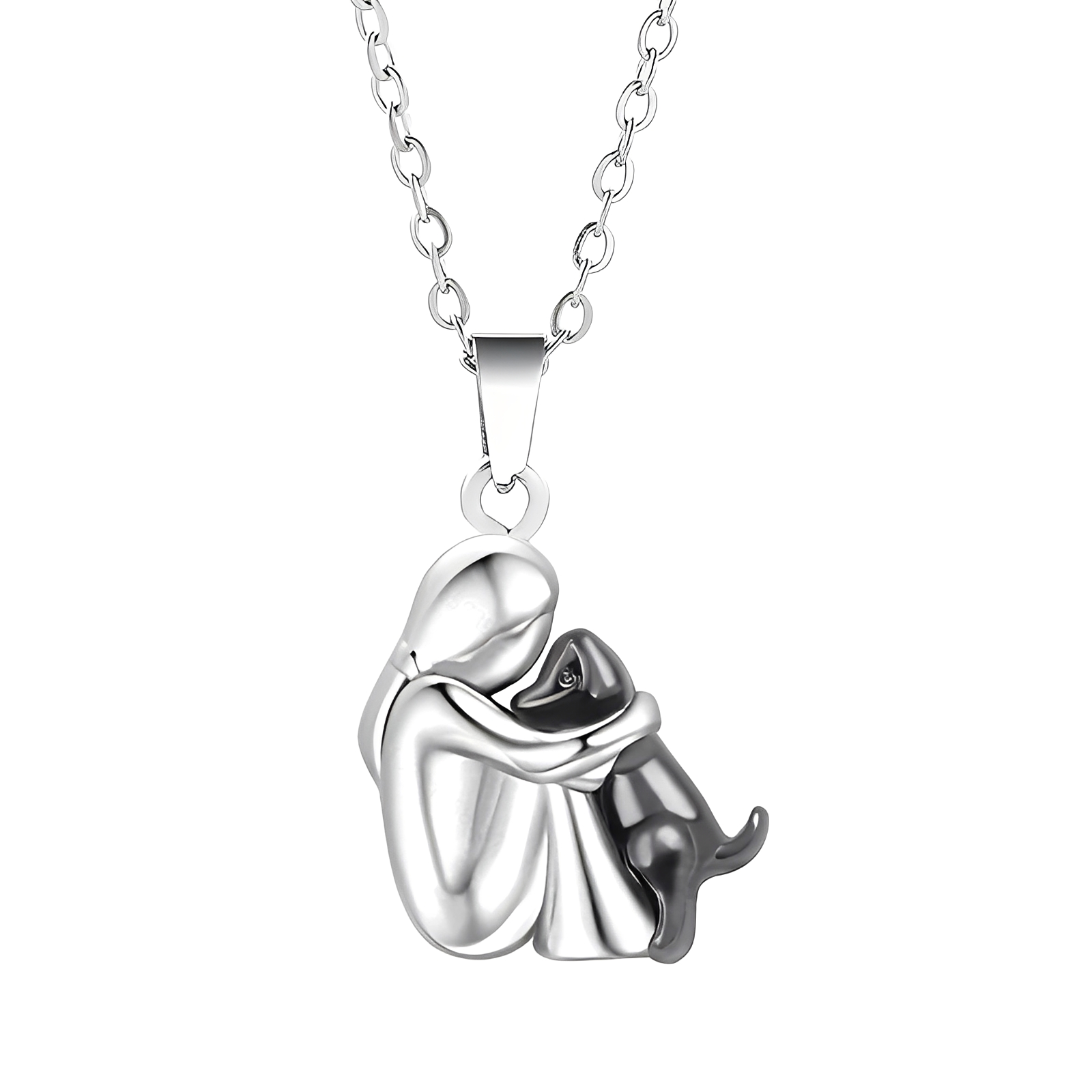 Neko – Collar con colgante de abrazo entre perro y dueño