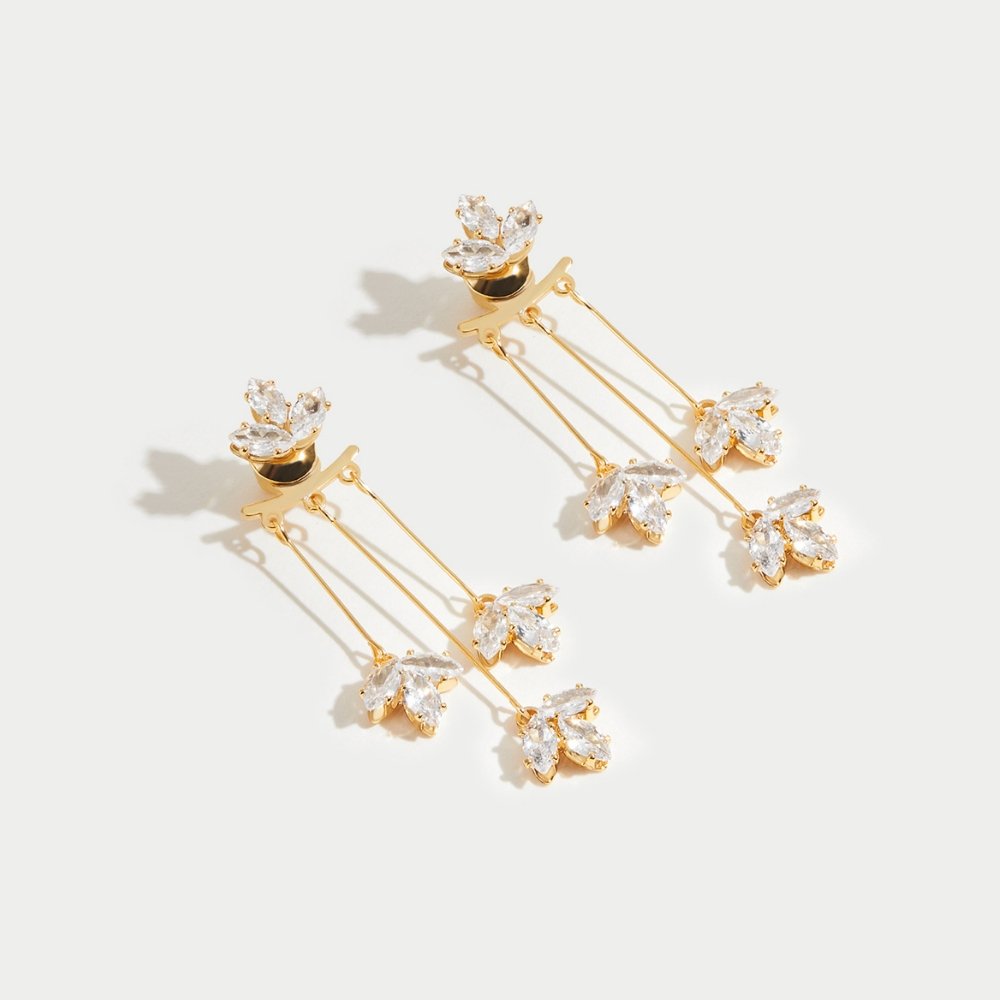 Maia - Pendientes de cristal en forma de loto con cascada