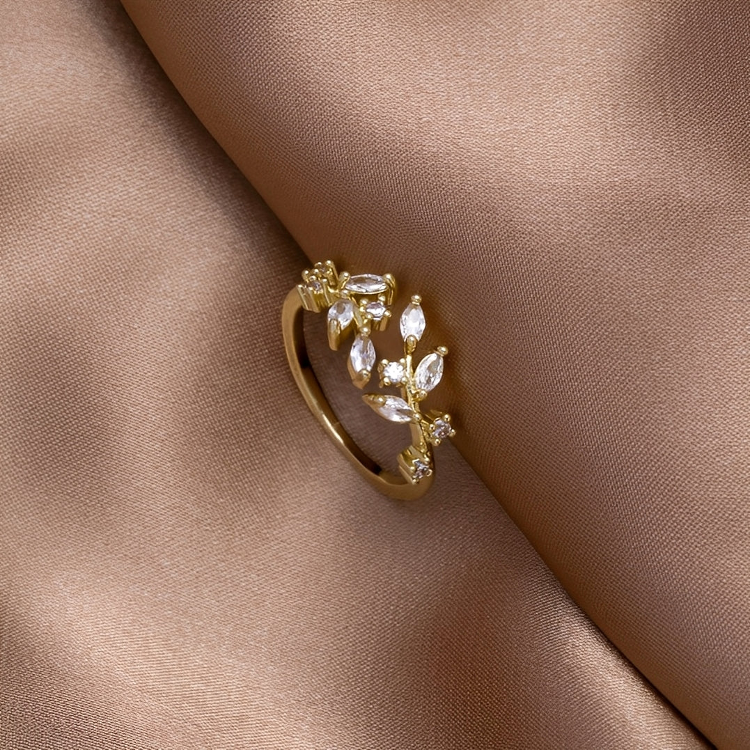 Aretha – Anillo Liana Cristal en oro de 18K