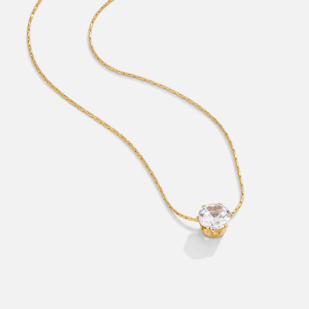 Amaris – Collar dorado con cristal redondo elegante
