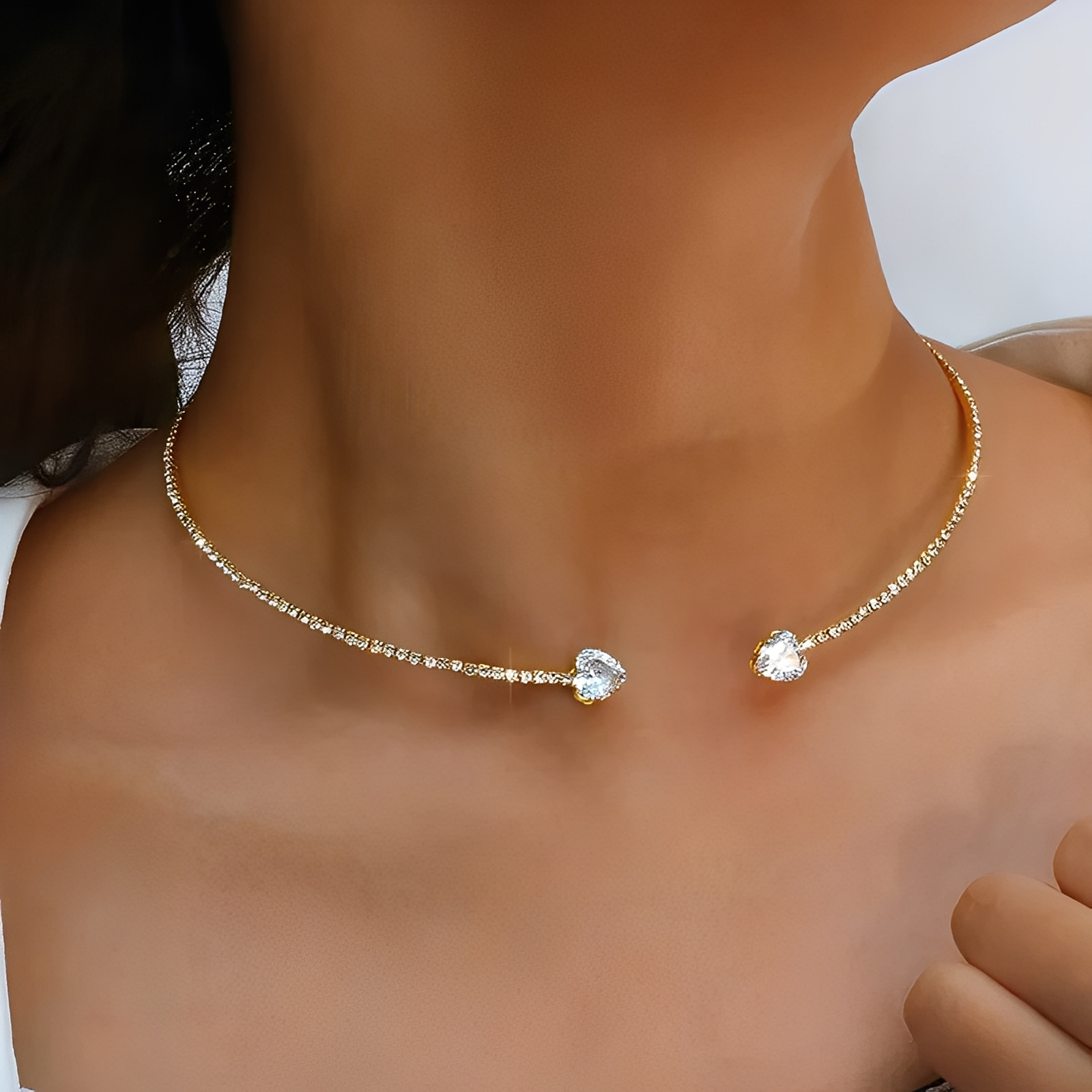 Olli – Collar corazón abierto de diamantes