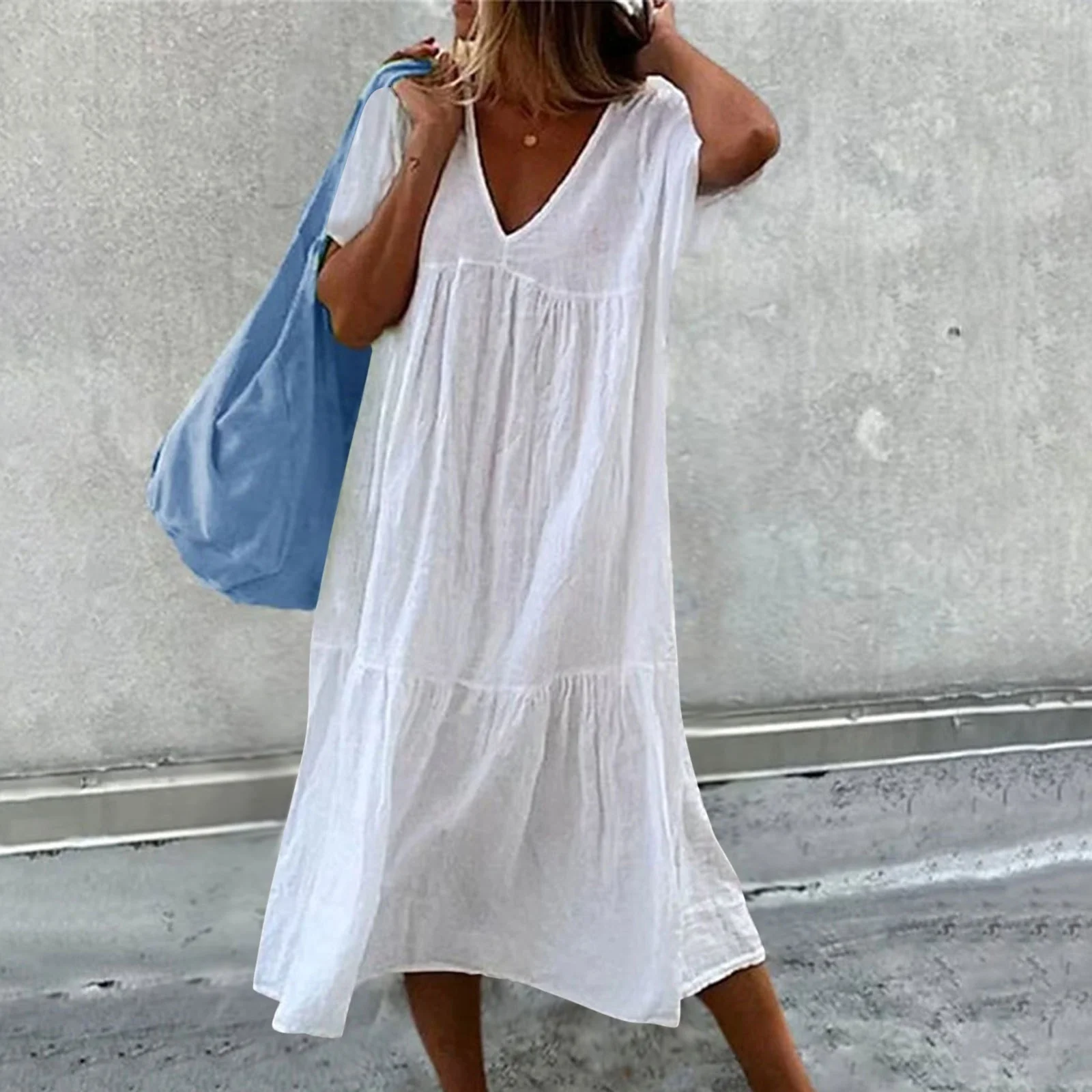 Deanna - Vestido Casual Cuello V Versátil y Cómodo