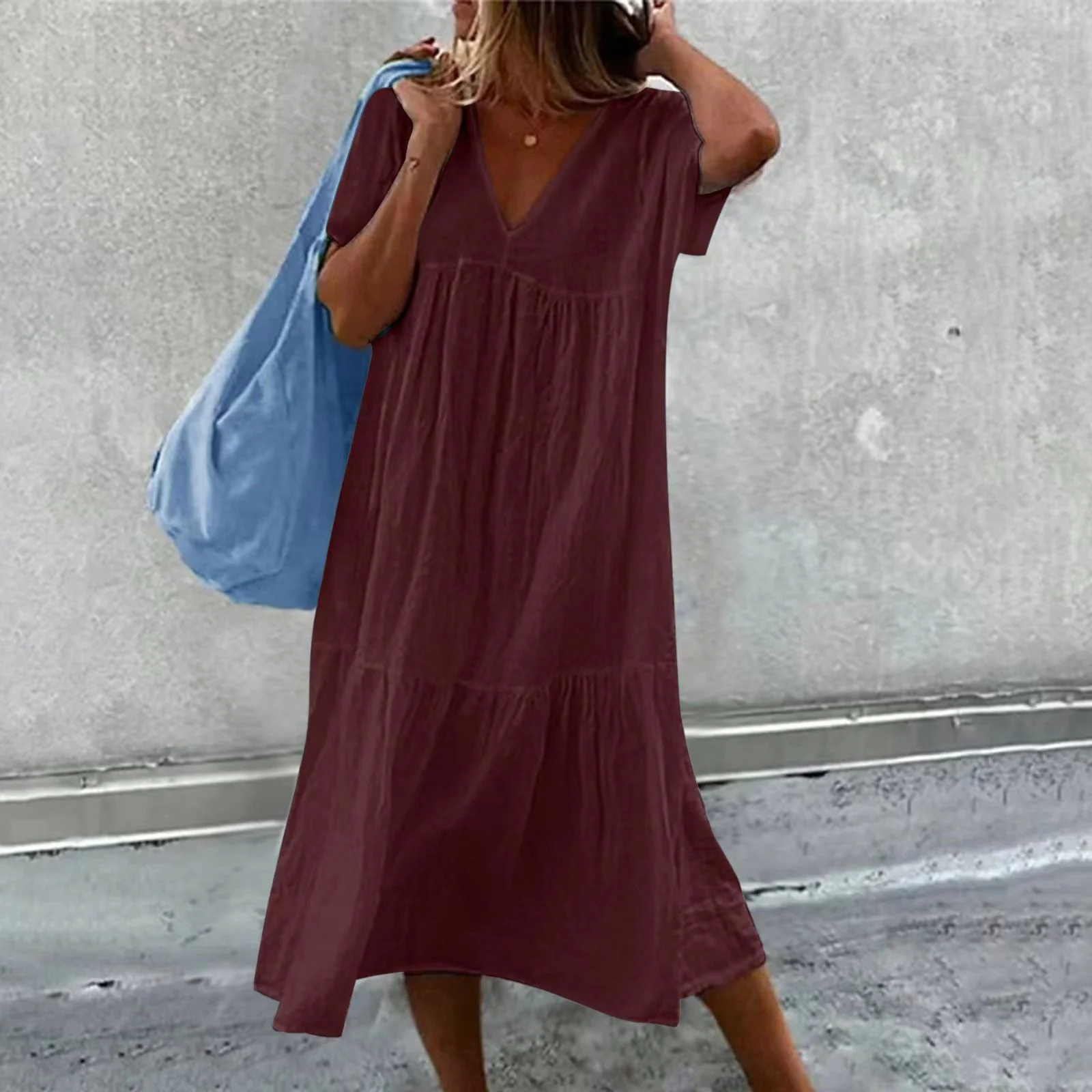 Deanna - Vestido Casual Cuello V Versátil y Cómodo
