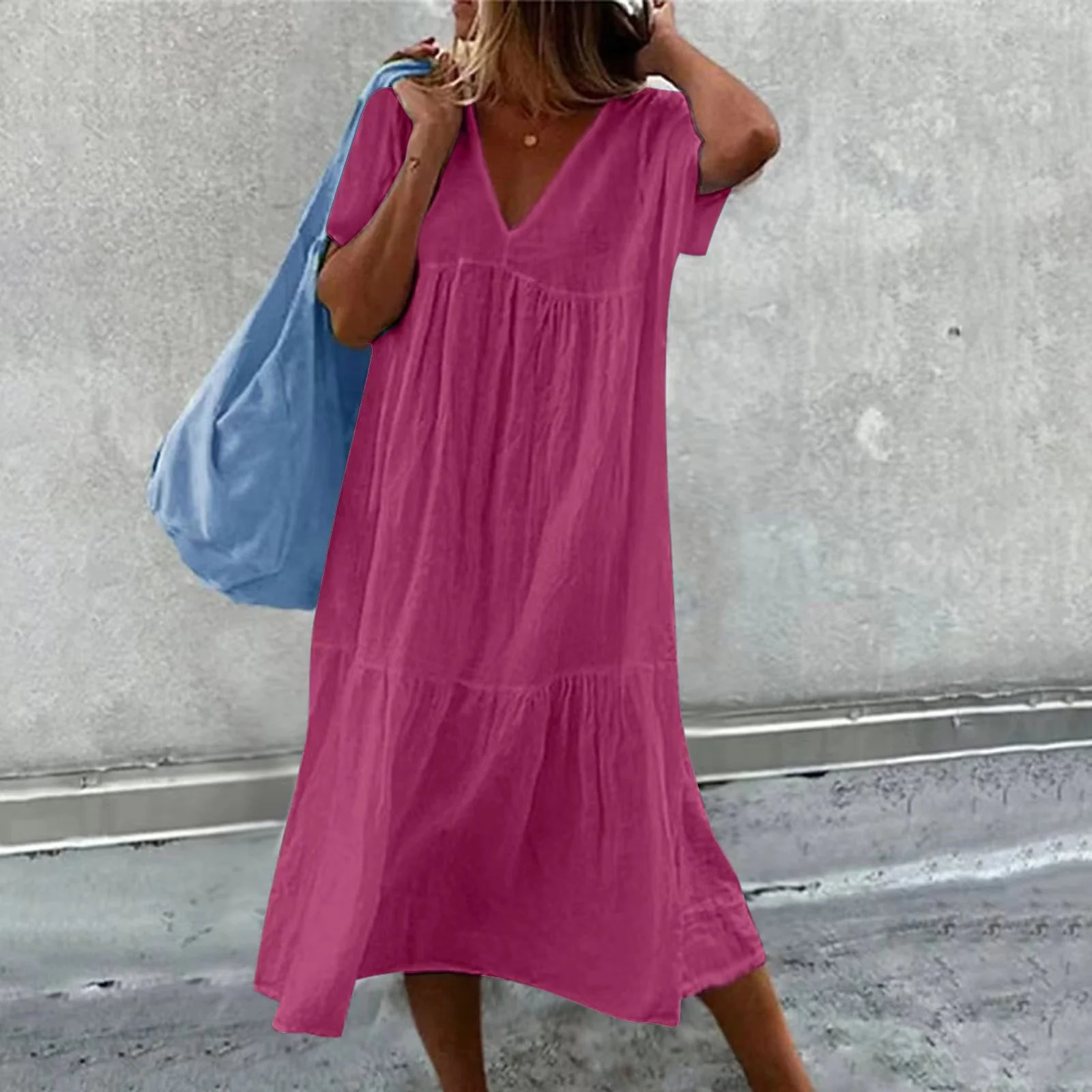 Deanna - Vestido Casual Cuello V Versátil y Cómodo