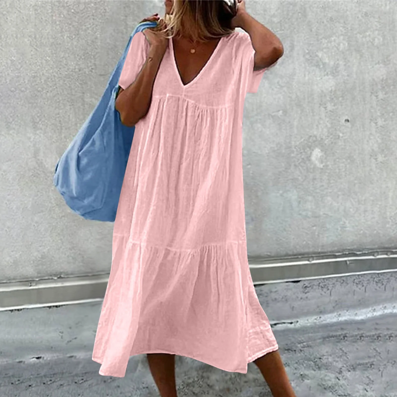 Deanna - Vestido Casual Cuello V Versátil y Cómodo