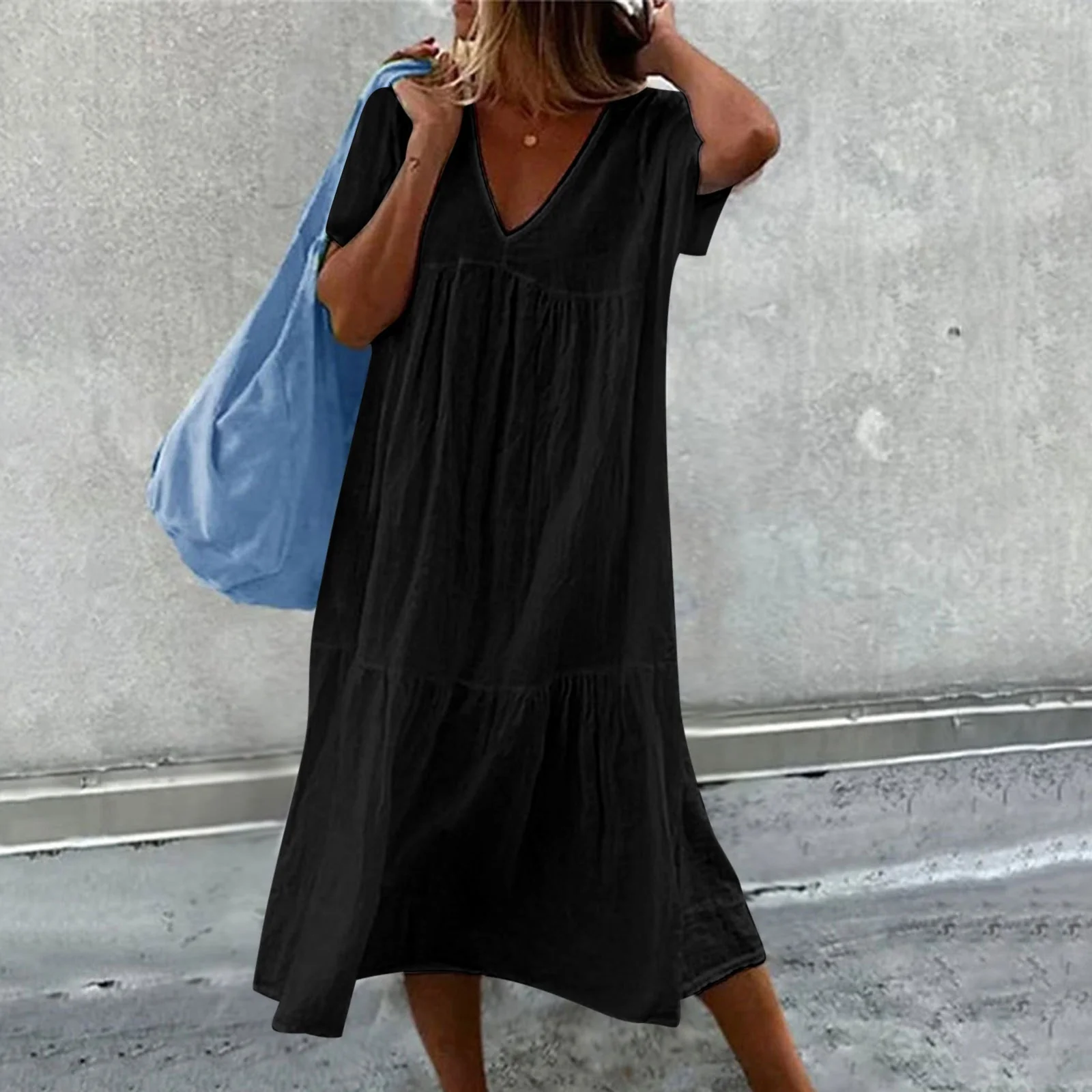 Deanna - Vestido Casual Cuello V Versátil y Cómodo