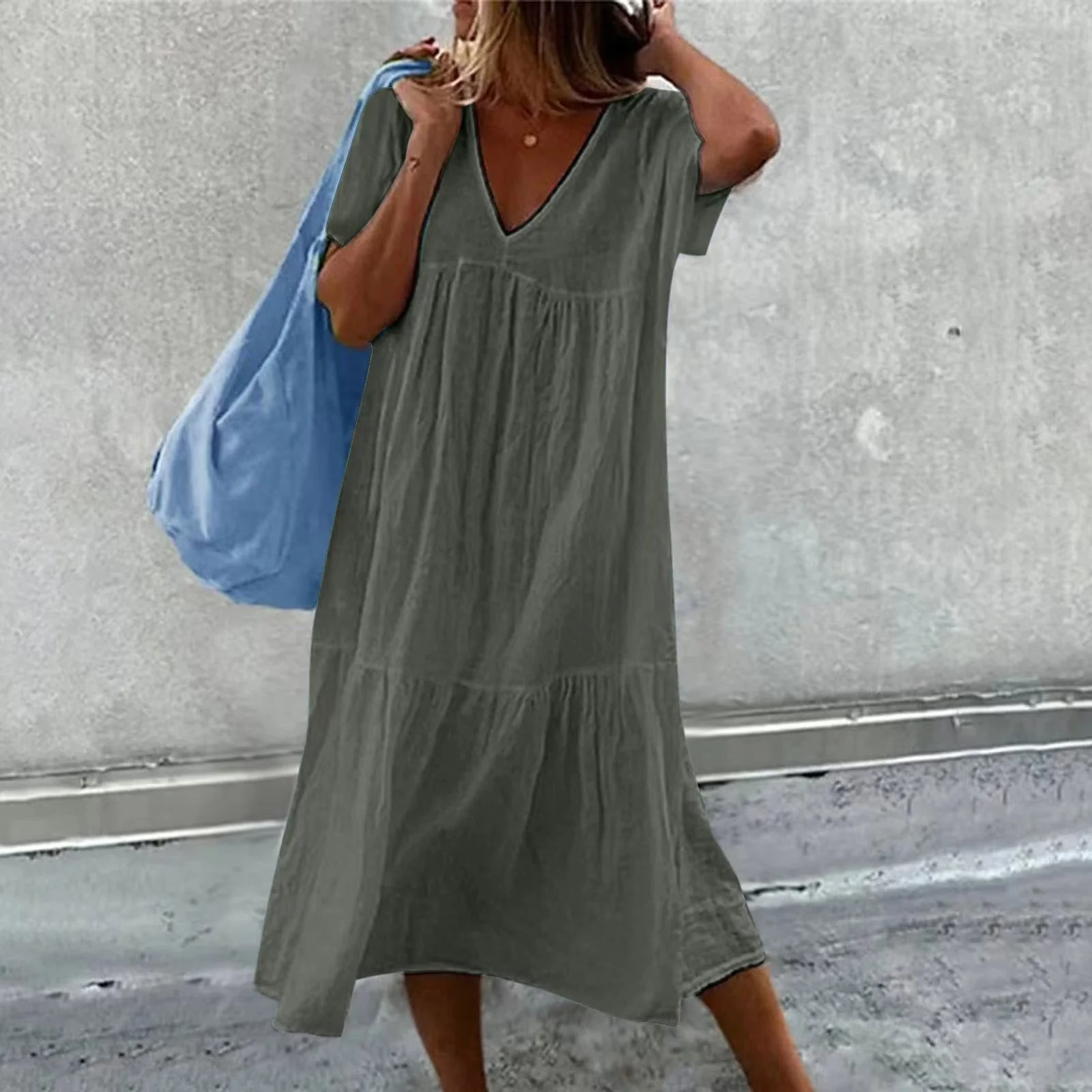 Deanna - Vestido Casual Cuello V Versátil y Cómodo
