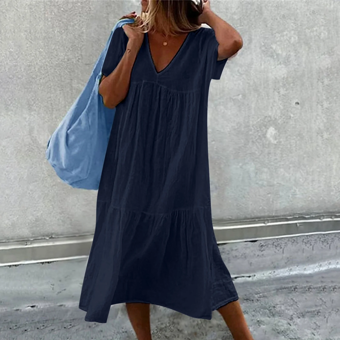 Deanna - Vestido Casual Cuello V Versátil y Cómodo