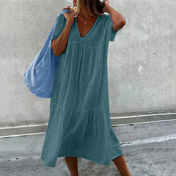 Deanna - Vestido Casual Cuello V Versátil y Cómodo