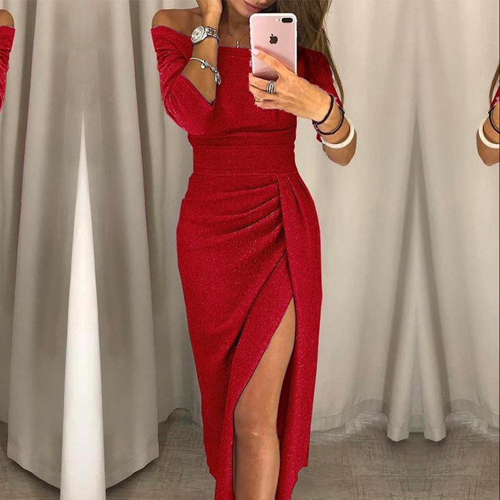 Alessandra – Vestido elegante con tirantes sin hombros para mujeres