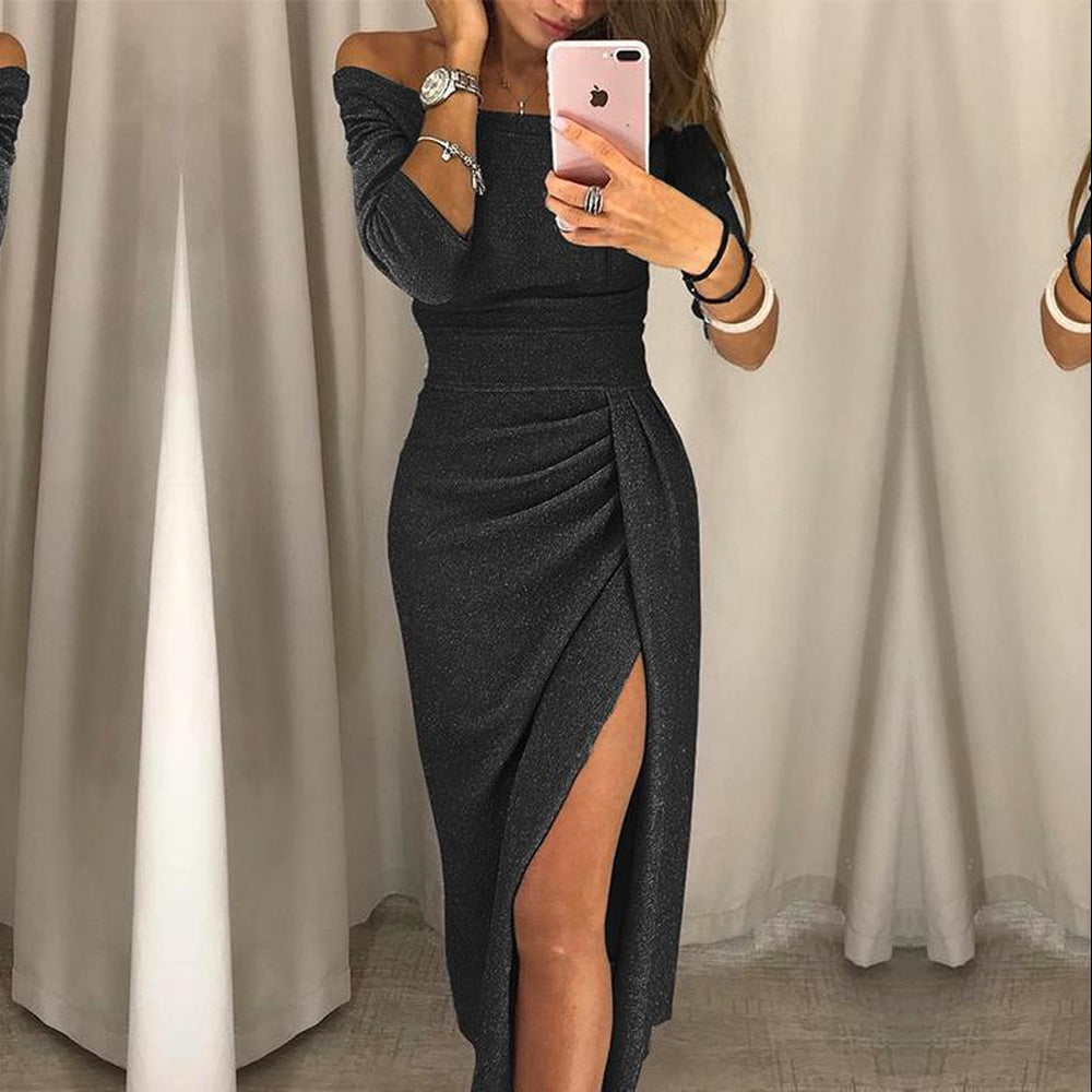 Alessandra – Vestido elegante con tirantes sin hombros para mujeres
