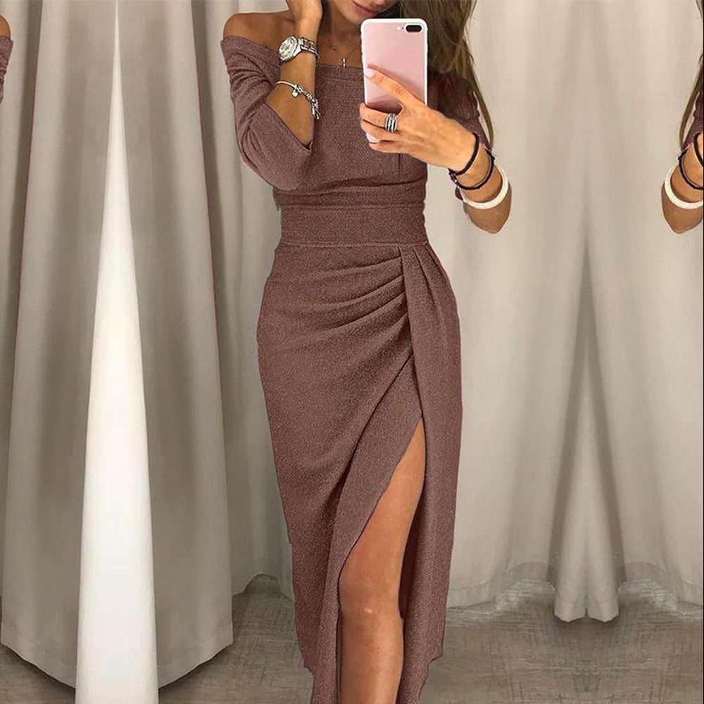 Alessandra – Vestido elegante con tirantes sin hombros para mujeres