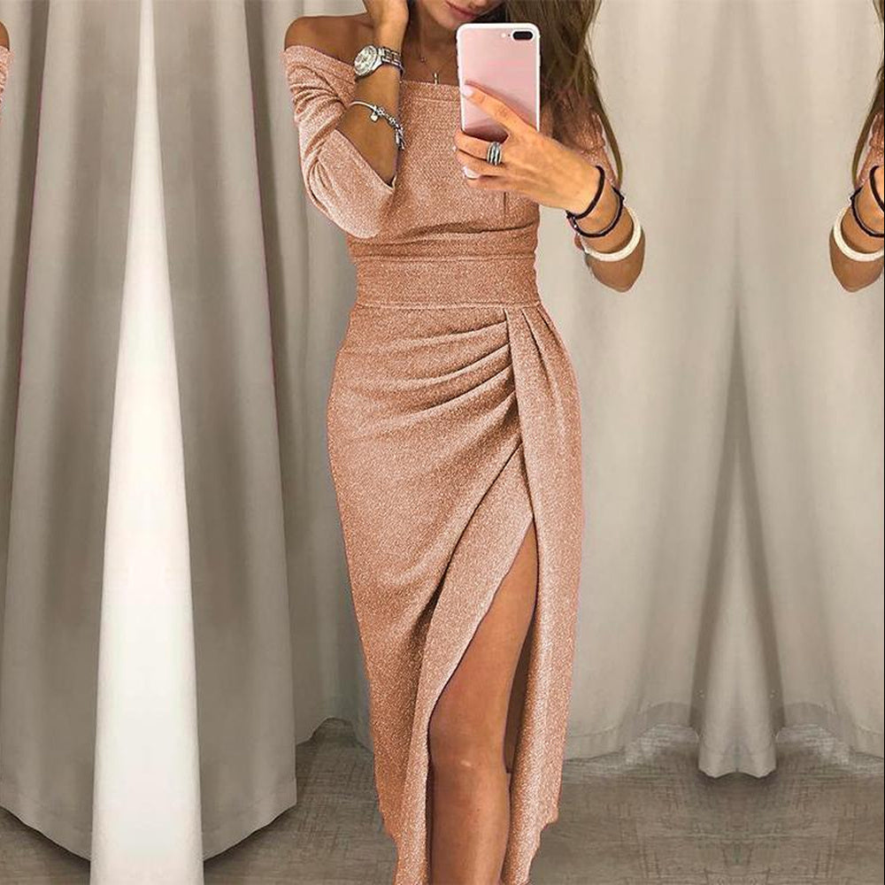 Alessandra – Vestido elegante con tirantes sin hombros para mujeres