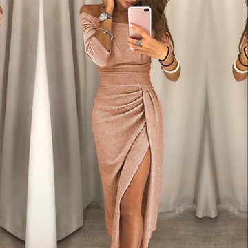 Alessandra – Vestido elegante con tirantes sin hombros para mujeres
