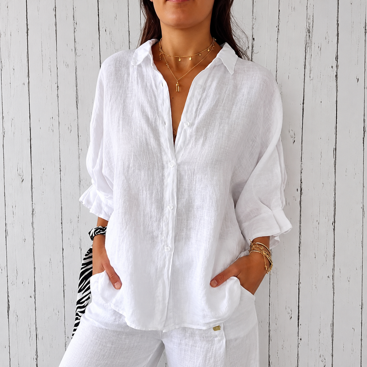 Madison - Blusa elegante con diseño clásico y botones