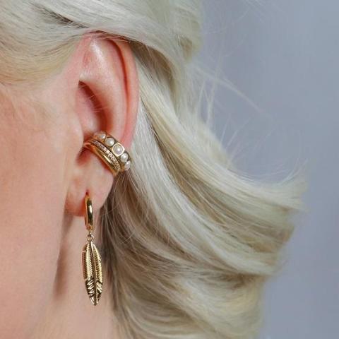Bree – Manguito de oreja dorado con cristales
