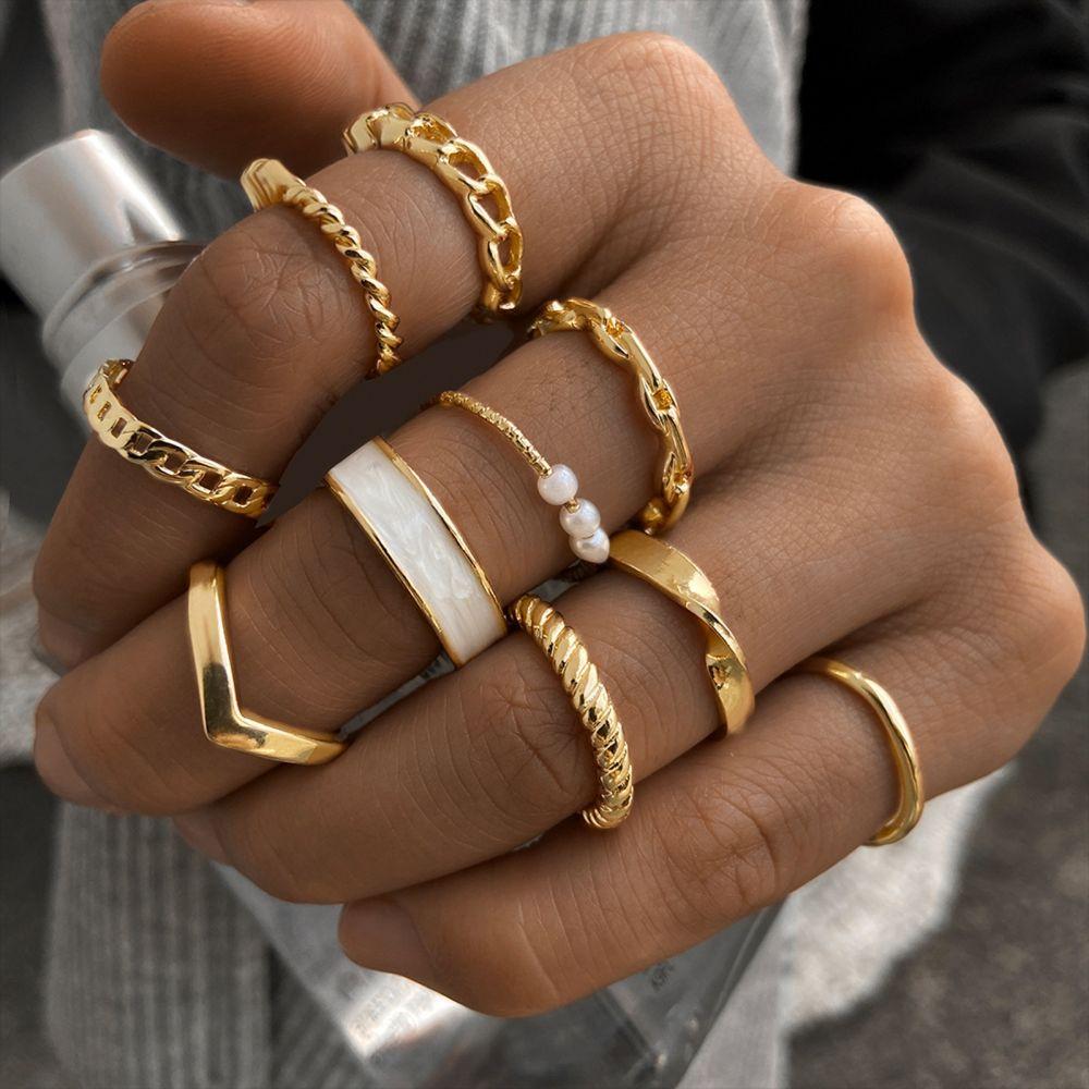 10Piezas Anillos de Moda - Anillos de Mezcla y Combina