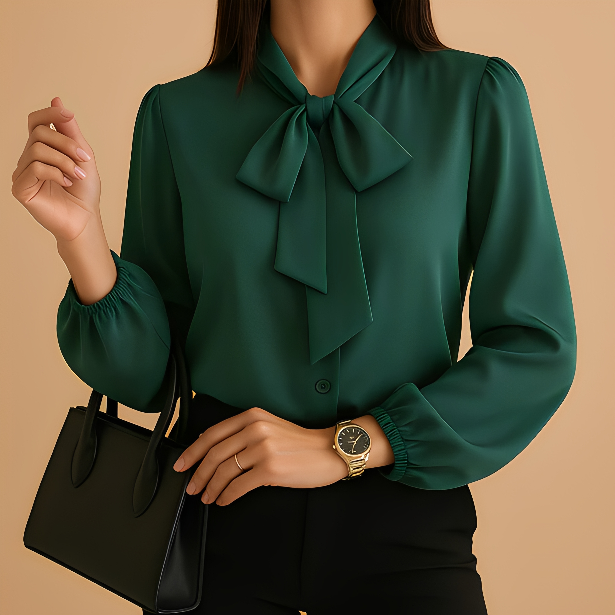 Blainne - Blusa elegante para mujeres con lazo