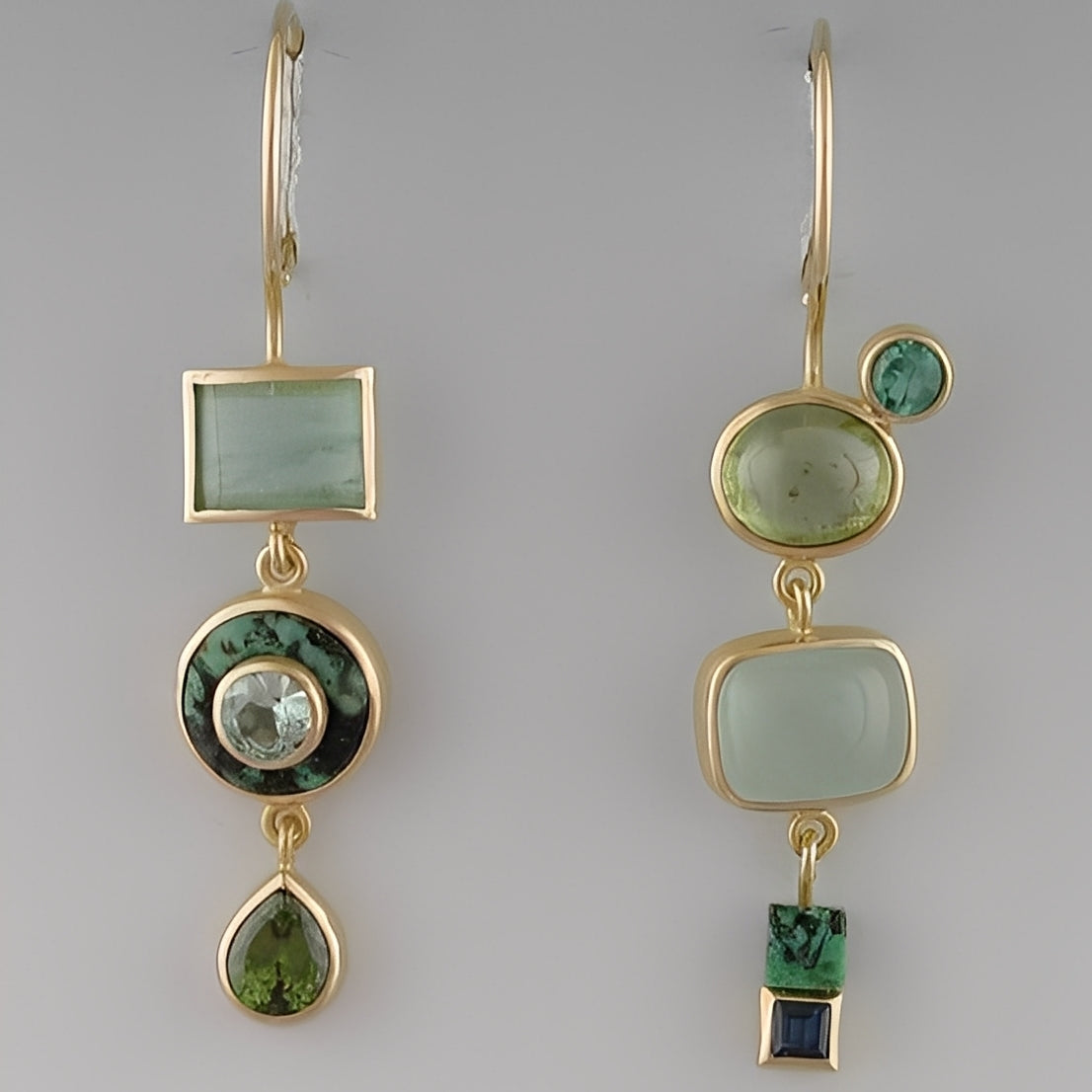 Nadia – Pendientes Colgantes Verdes Retro