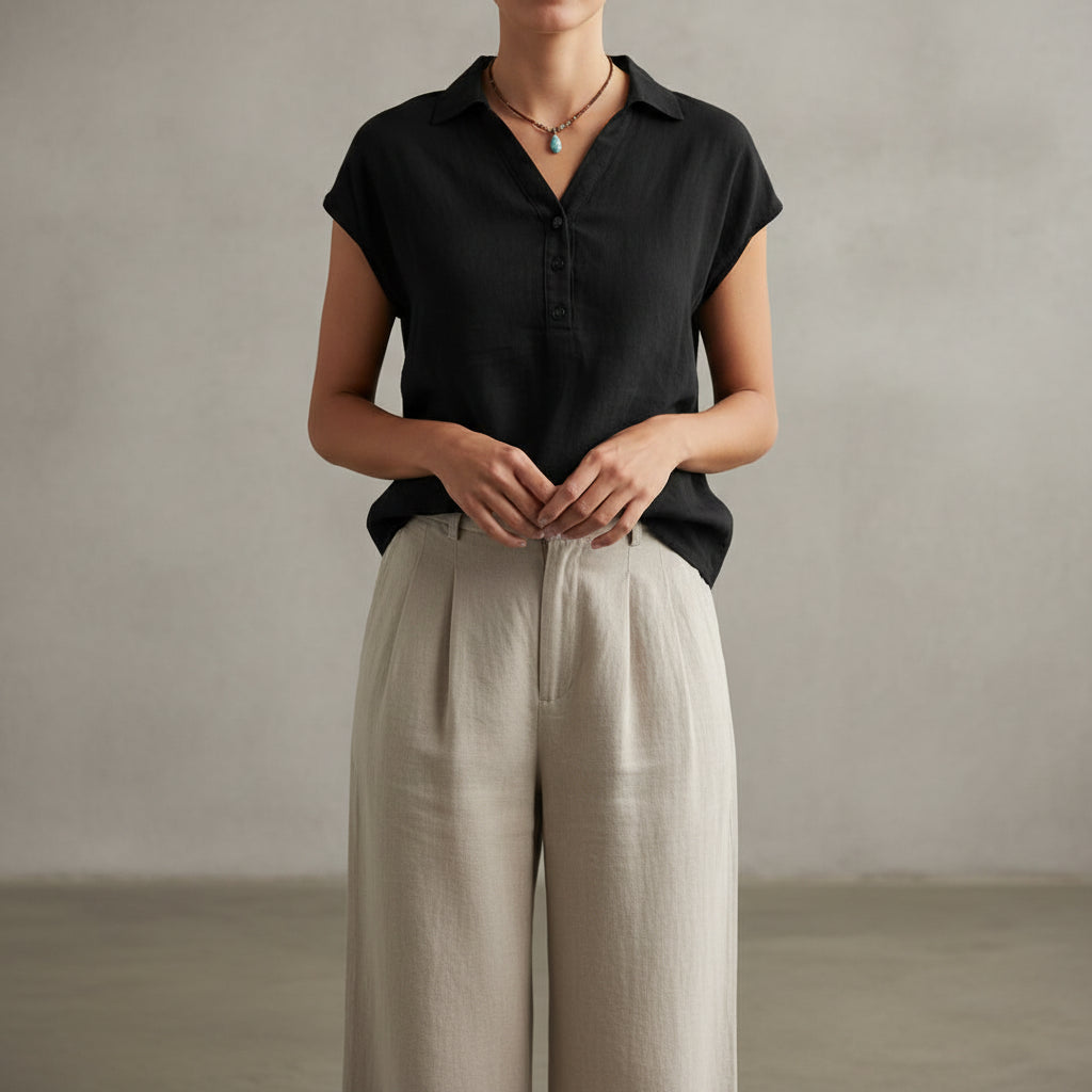 Natasha - Blusa Casual y Confortable de Manga Corta