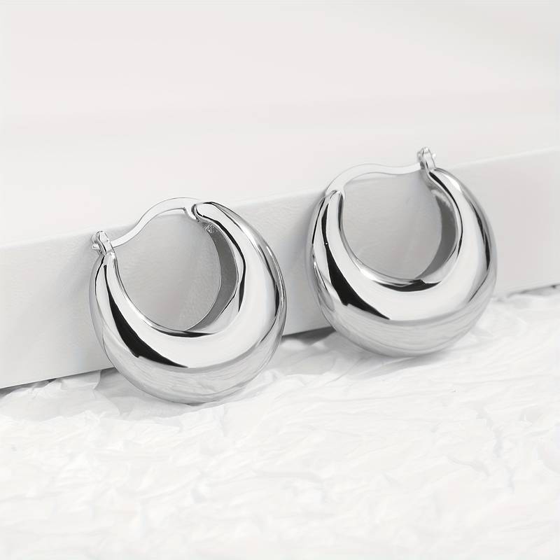 Pendientes gruesos de oro de 18 quilates - Pendientes abiertos gruesos