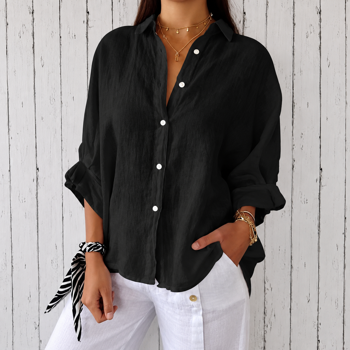 Madison - Blusa elegante con diseño clásico y botones