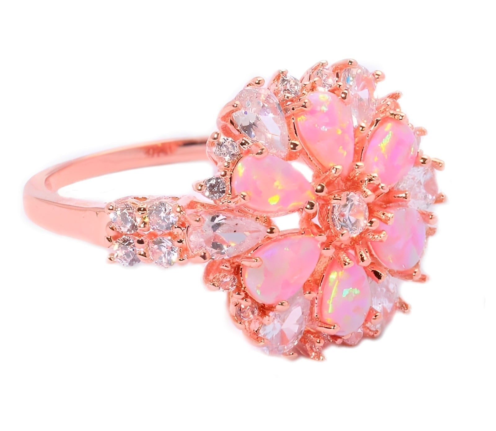 Rian – Anillo fino flor de ópalo de fuego