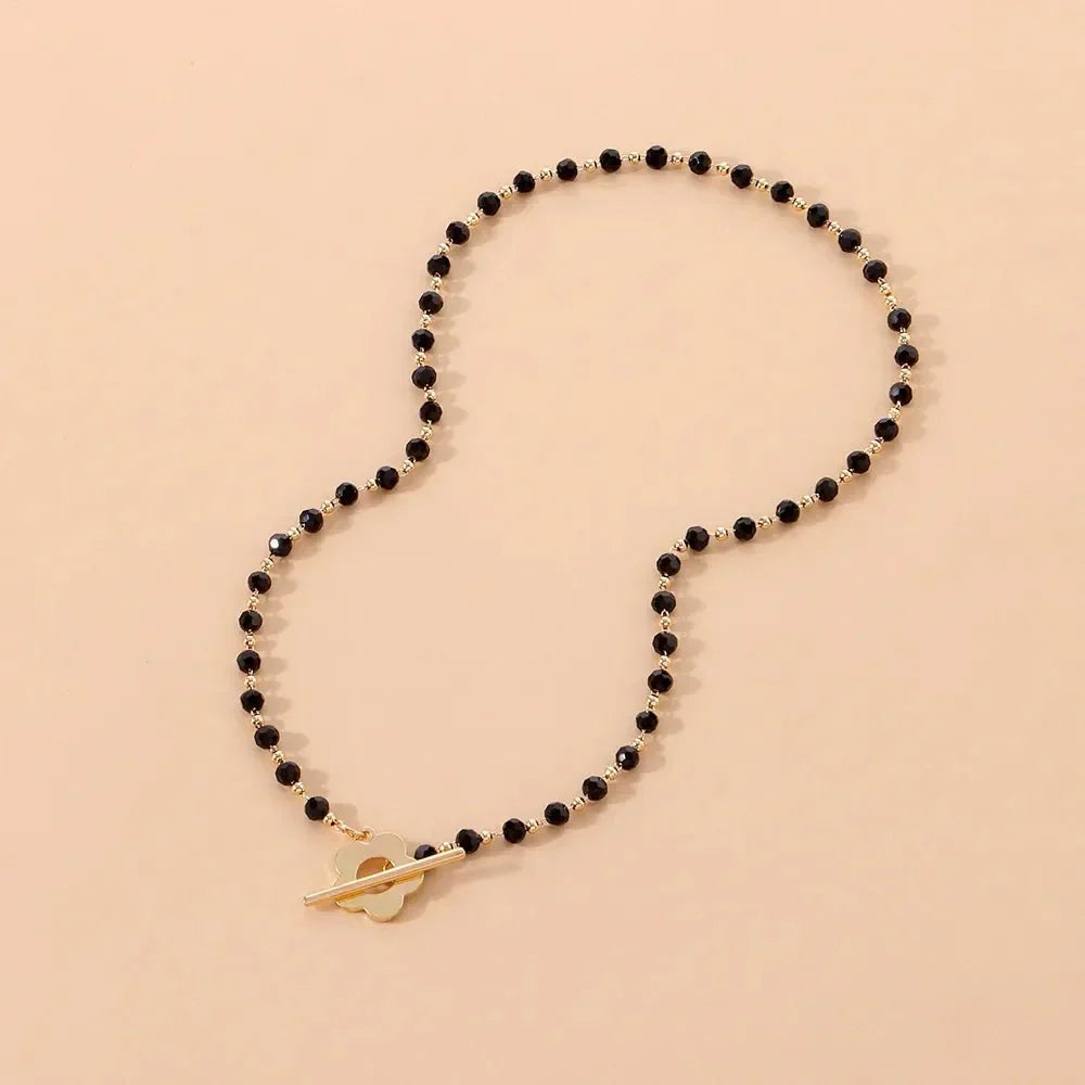 Naya - Collar choker floral con cierre de flores